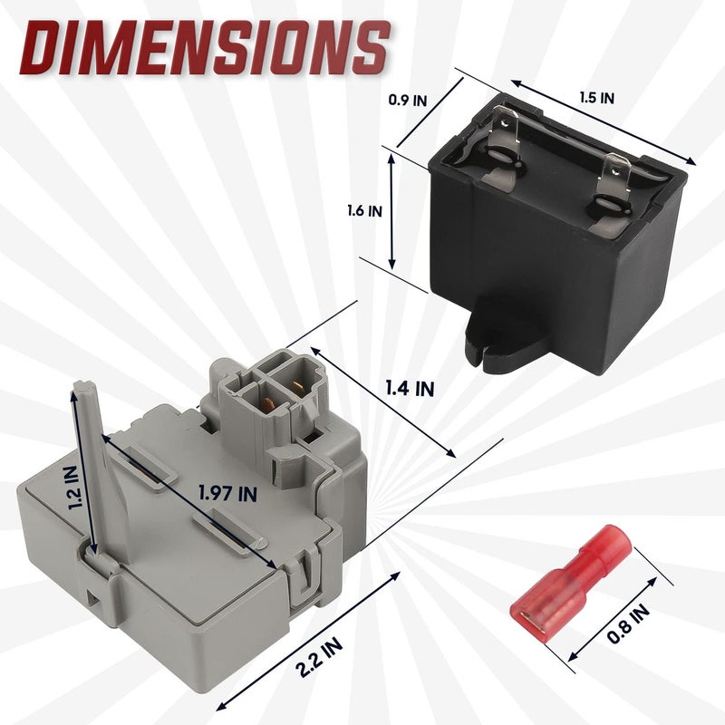 Seentech 2319792 W10197428 W10189190 TSD2 Overload and Start Relay & Compressor Run Capacitor by - Compatible with Whirlpool Kenmore Refrigerators – Replaces: 2264017 W10662129 (Pack 2) - Image 3
